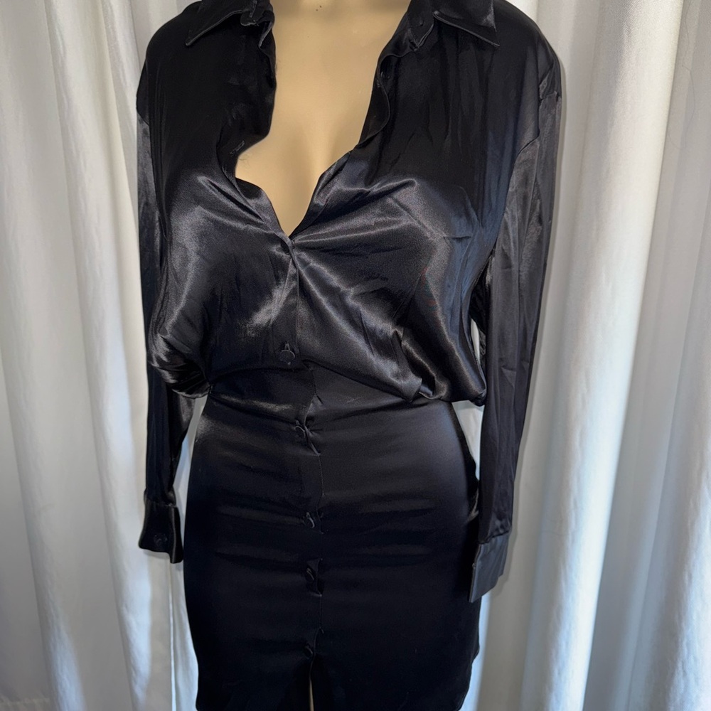 Black Satin Women's Top